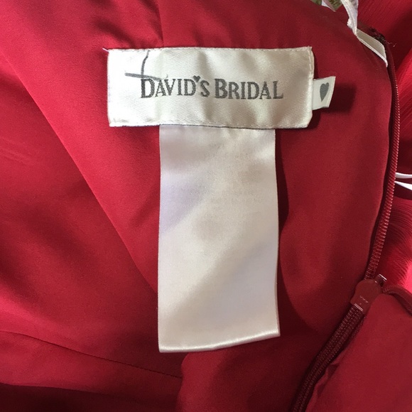David's Bridal red strapless cocktail dress - Picture 4 of 4